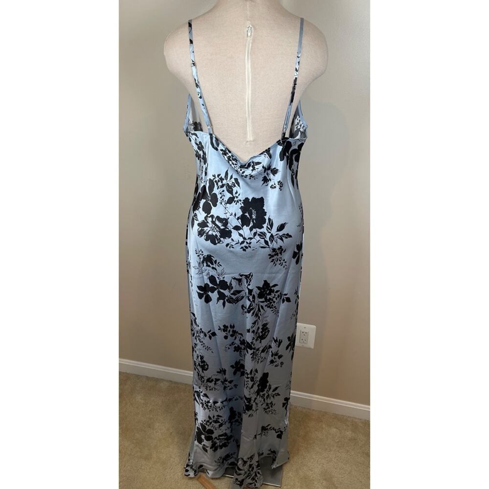 REFORMATION Parma Beatriz Blue Floral Silk Slip Maxi Dress Size XL - Picture 6 of 8